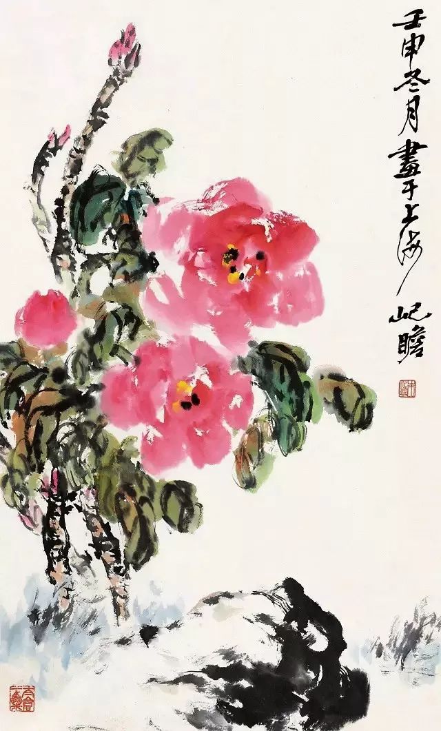 花开富贵迎新春|作画信奉"独","力","简",风格独特,与众不同_朱屺瞻
