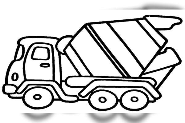 儿童涂鸦简笔画:绘画工程车彩色的水泥车