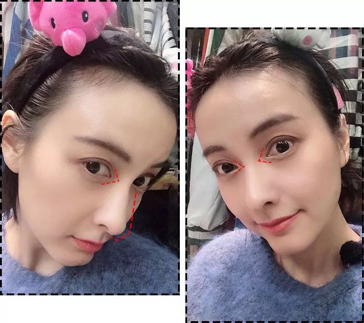 尖锐的眼角,鹰钩鼻本来就给人一抹英气感,浓妆艳抹,过于女性化的妆容