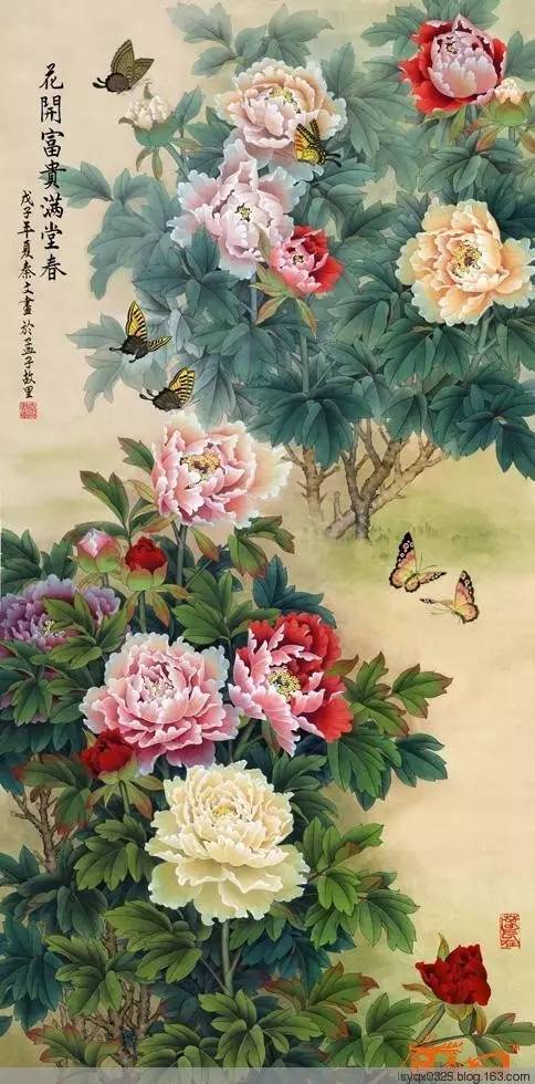 国画牡丹180幅大饱眼福给过年增些喜气