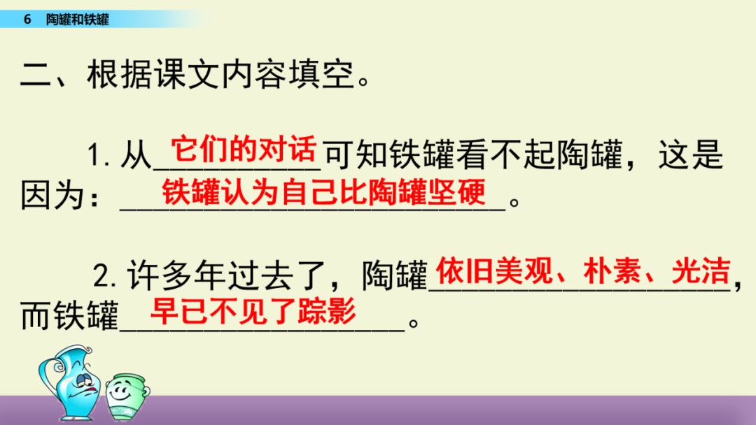 部編版三年級下冊第6課陶罐和鐵罐圖文講解知識點梳理