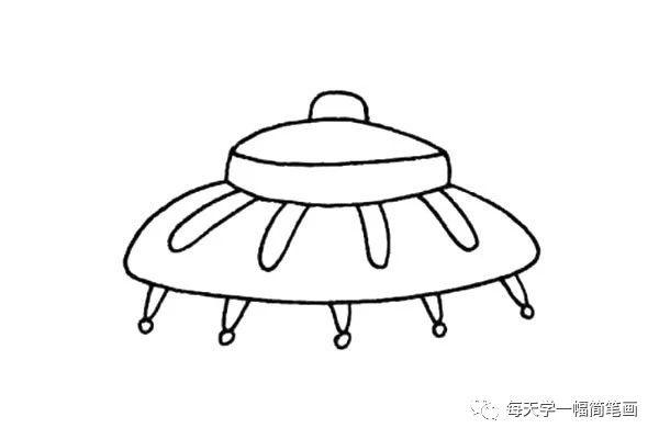 外星人飞碟简笔画图片大全 各种外星的飞碟和宇宙飞船儿童画外星飞碟