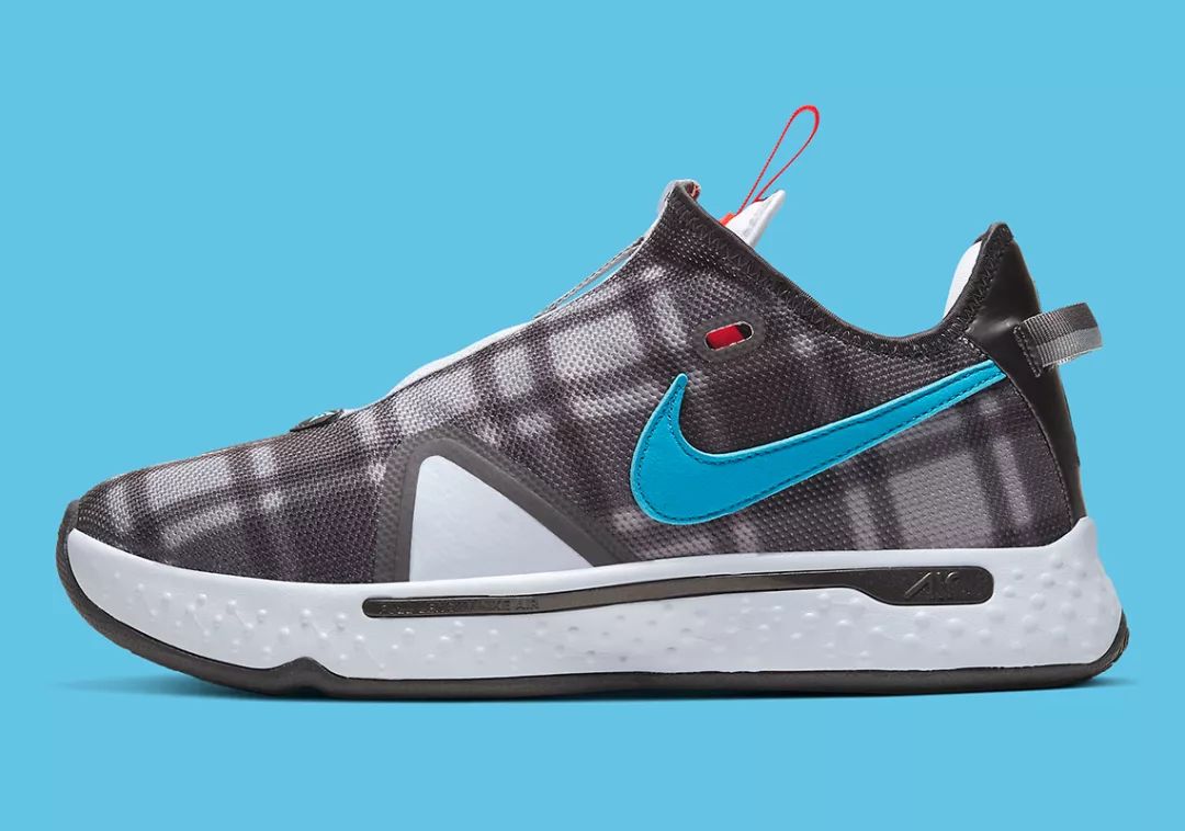 nike pg 4 gs "football grey"color:football grey/laser blue-light