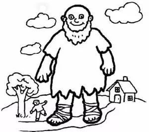 巨人和小矮人简笔画图片