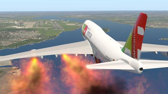 波音747飞机因引擎着火紧急降落