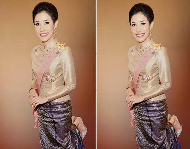原创泰国王室怠慢诗妮娜官方照被p成大头照王后却绽放盛世美颜