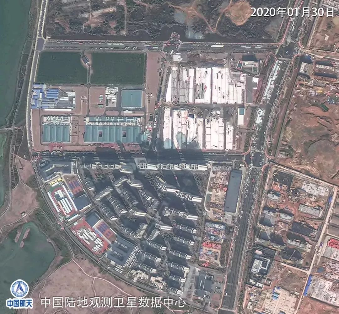 雷神山医院,选址武汉市江夏区黄家湖,初定新增床位1500张,分为两栋