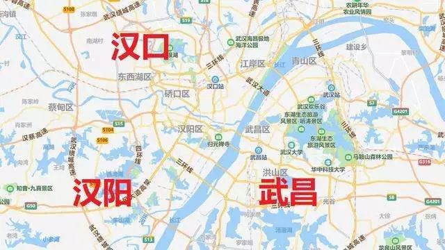 武汉三镇地理位置图图片