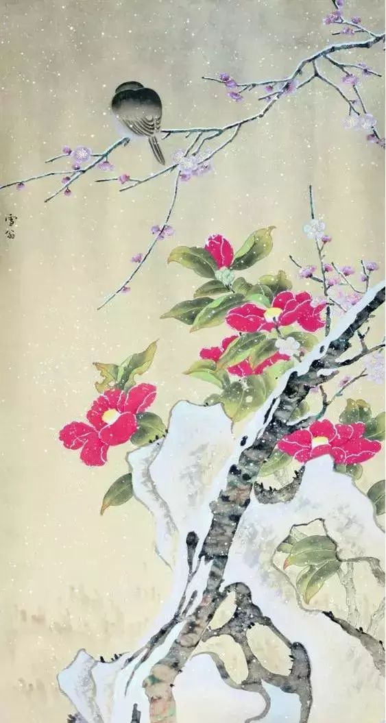 花石雪禽图茶梅寒雀图红叶八哥梅花绶带图枝头小鸟艳寒香冷返回搜狐