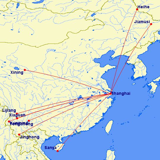 中国东方航空航线图图片