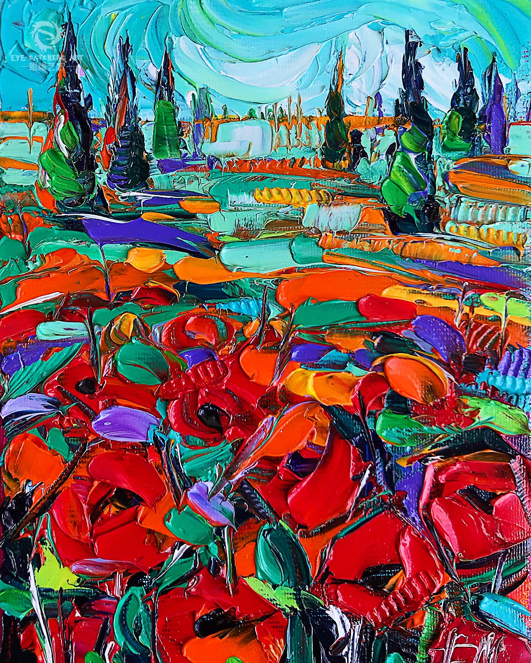 原创败家的刮刀画色彩爆表腰包烧烧