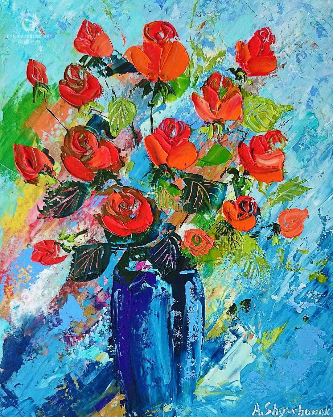 原创败家的刮刀画色彩爆表腰包烧烧