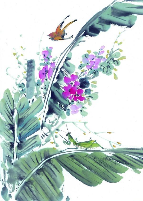 平心静气的看一会漂亮的国画花鸟图吧