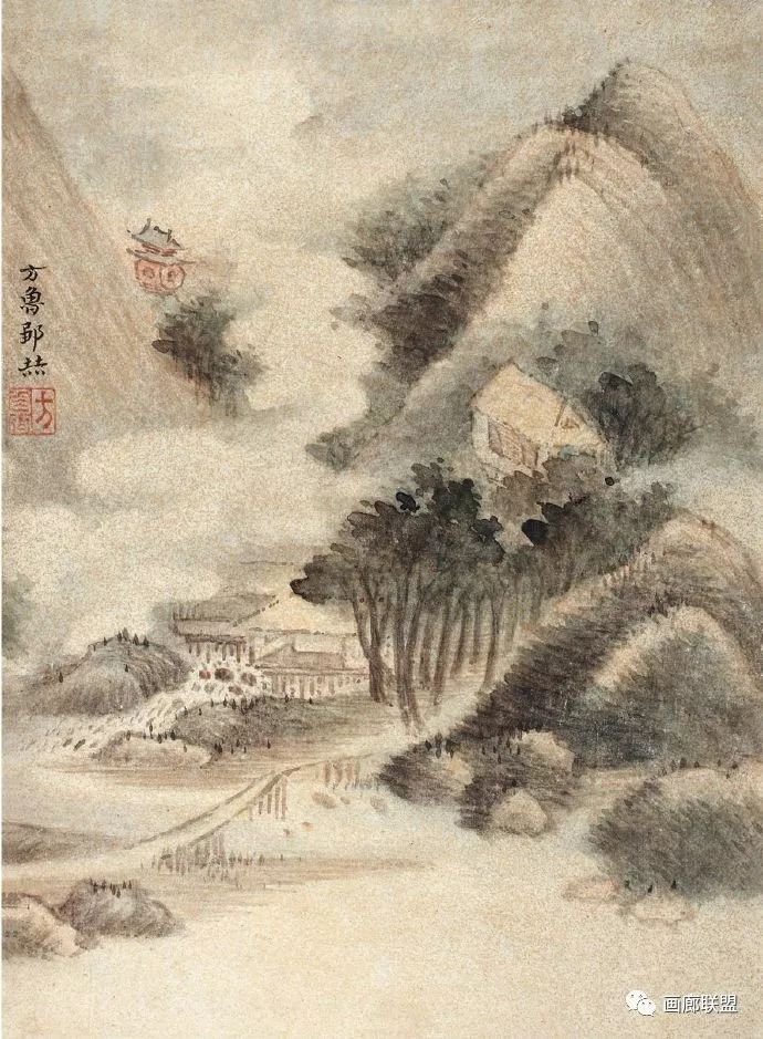 兼长水墨花卉,勾勒敷彩渲染有元人王渊的体格.▼