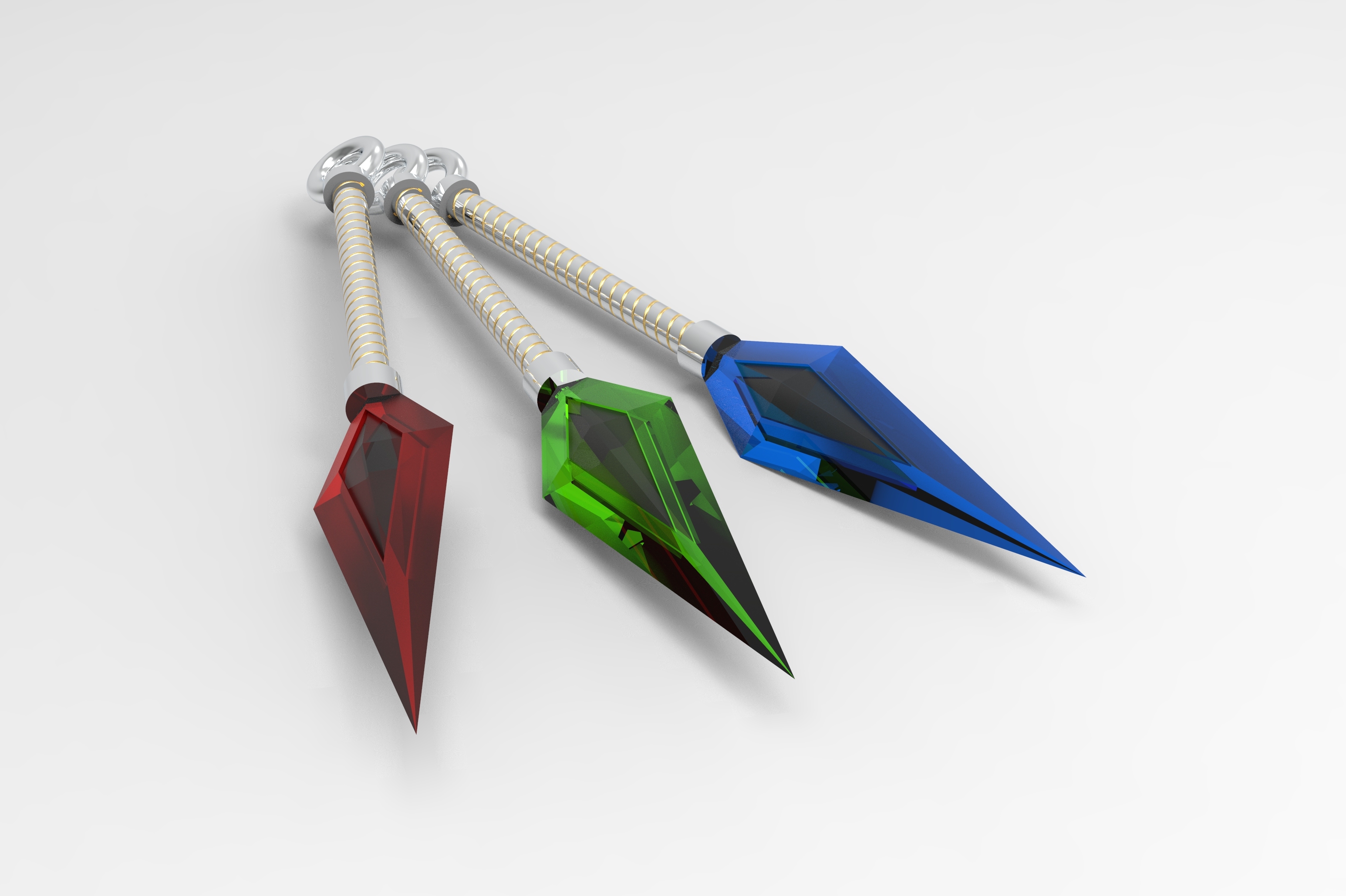 自己在电脑上画了把苦无3d建模