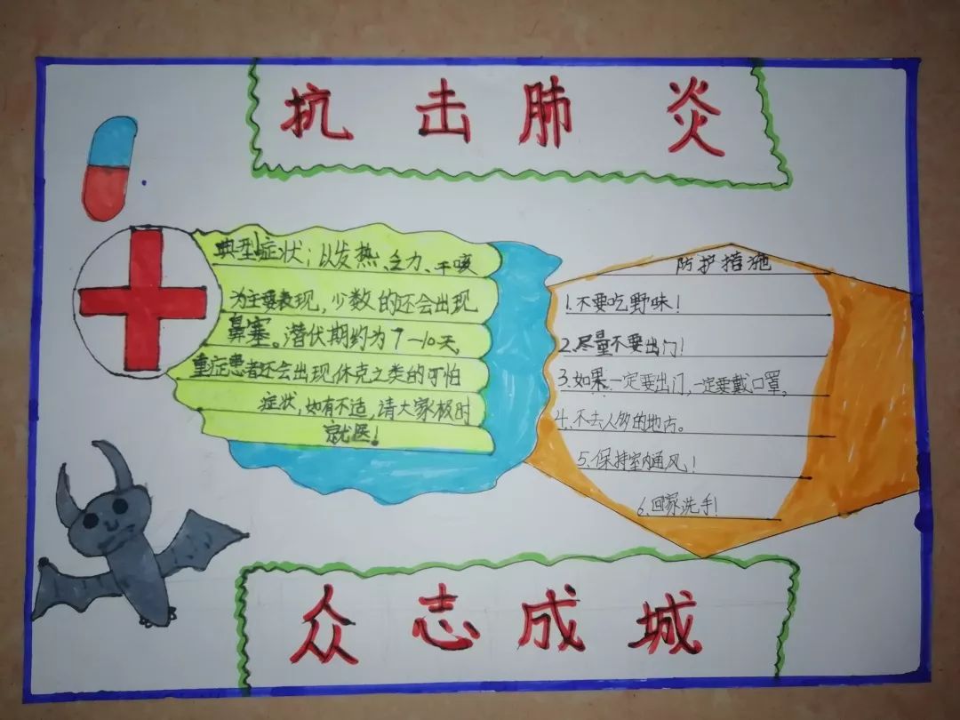 爱的零距离——为武汉加油!容里小学手抄报特辑