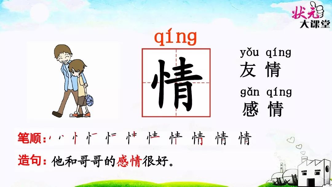 二,会写的字及组词青:青草青蛙青色清:清水清风清早气:天气力气语气晴