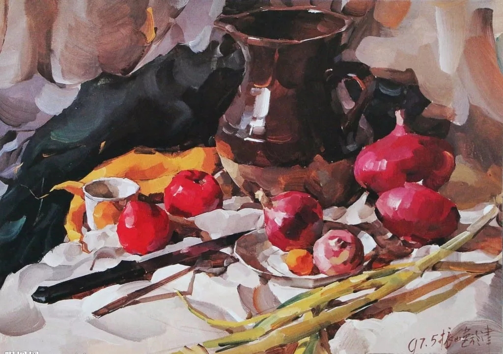 学习色彩摆块就要看他的色彩郭振山水粉画欣赏