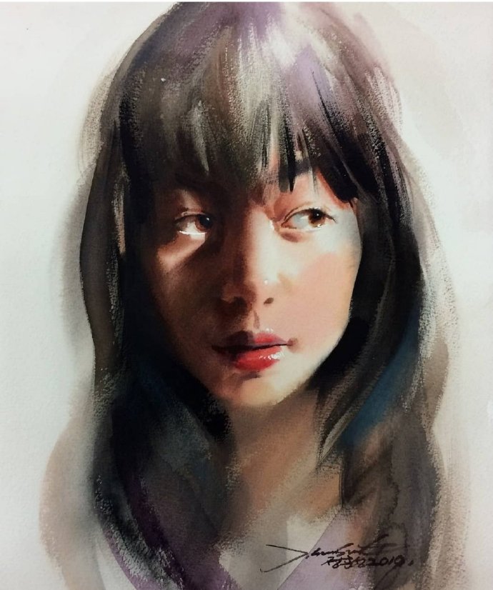 hunsung 水彩肖像 水彩人物难画?
