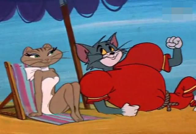 猫和老鼠汤姆沙滩撩白富美被黑猫胖揍杰瑞在旁边幸灾乐祸