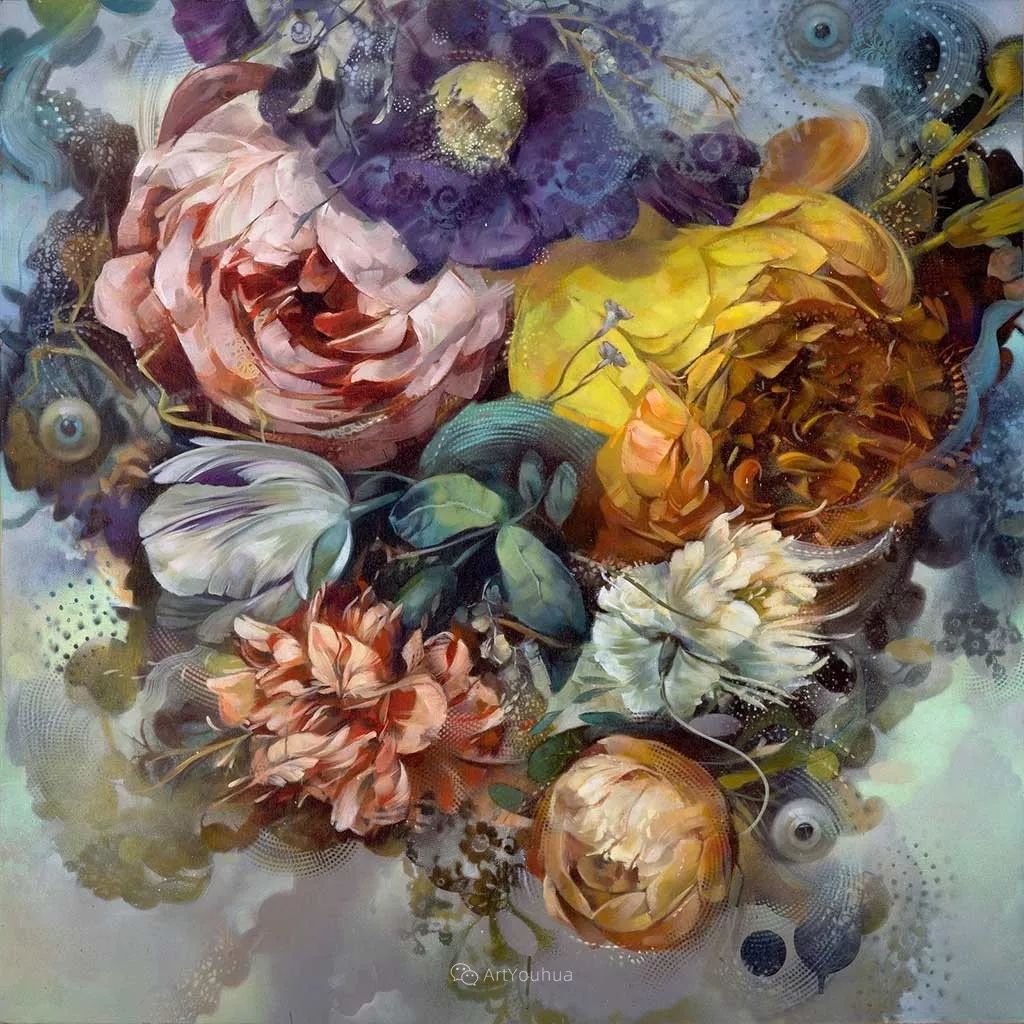 怒放的美丽花卉美国艺术家67卡梅洛布兰迪诺油画作品赏析
