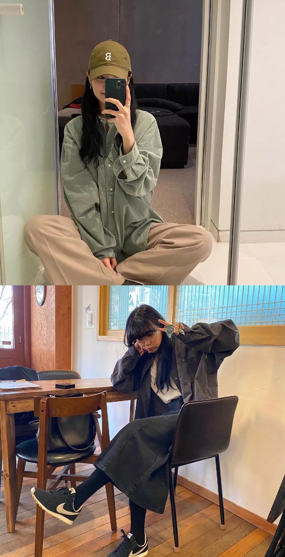 搭配:韩国女大学生的日常穿搭look!