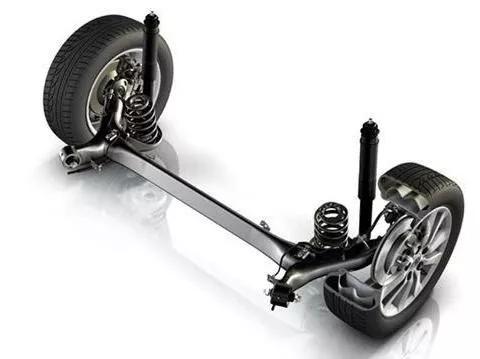 悬架,由上下两根不等长v字形或a字形控制臂以及支柱式液压减震器构成