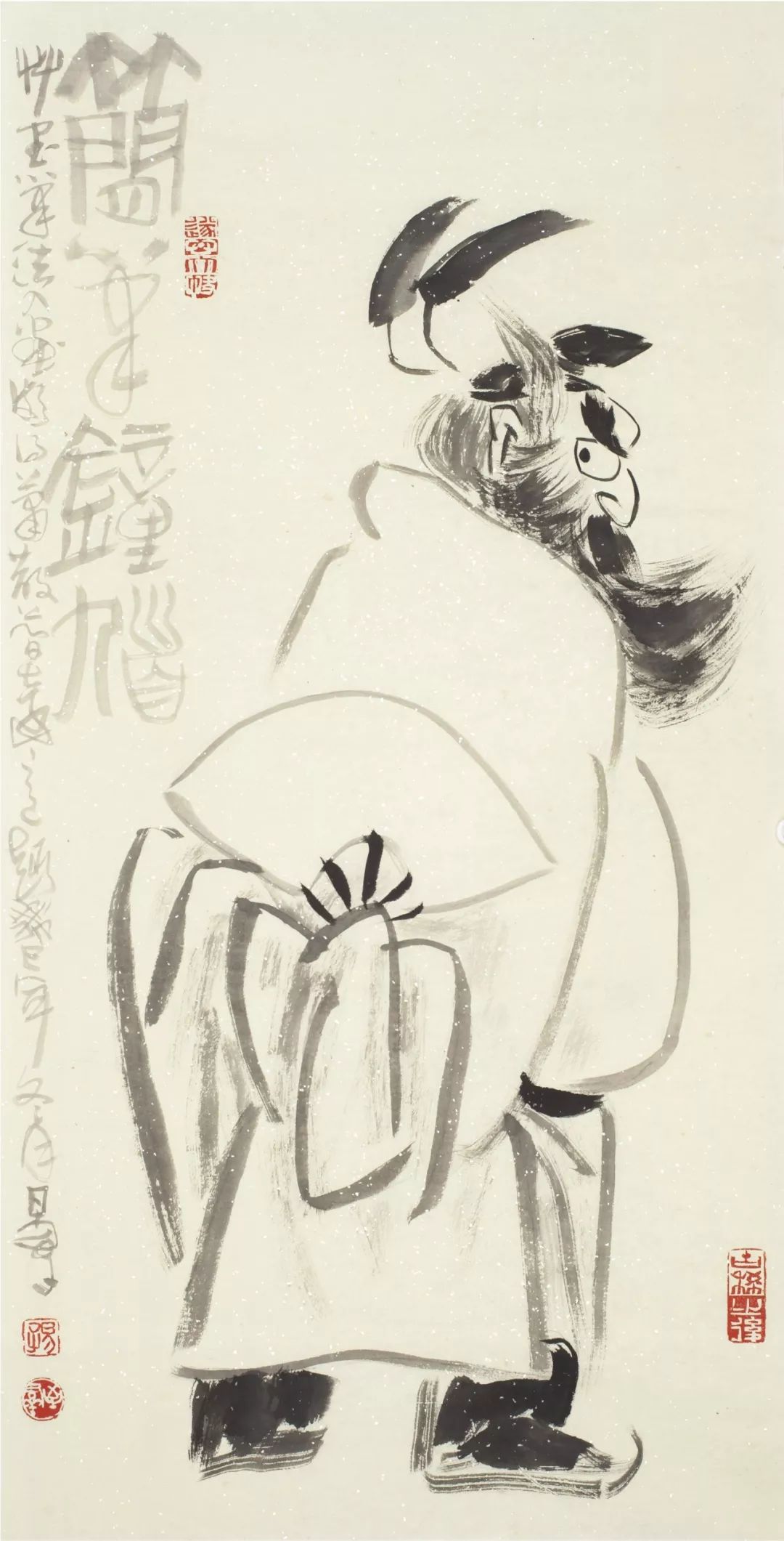 挥洒画老馗 136x68cm 易至群钟馗竹林小憩图 136x68cm 易至群福禄全归