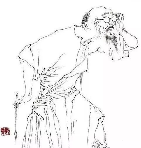 清郑板桥墨笔竹石图