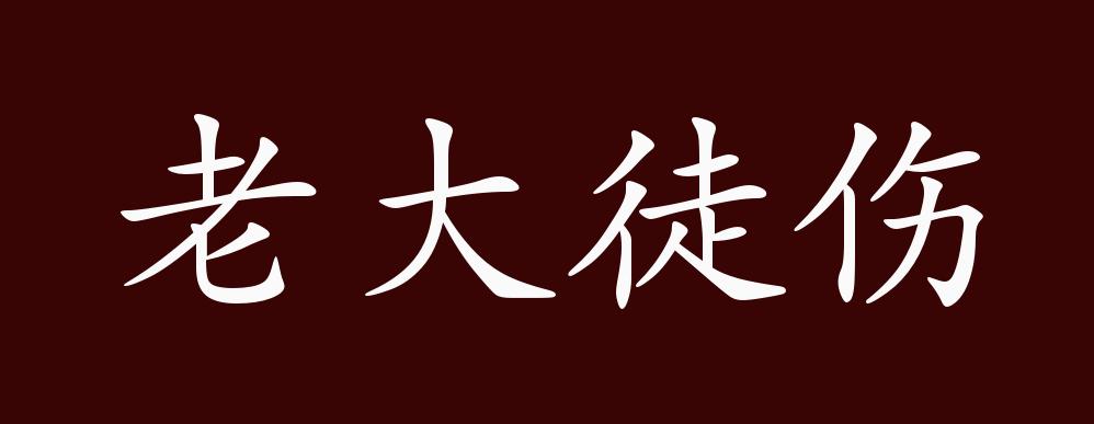 原创老大徒伤悲的出处释义典故近反义词及例句用法成语知识