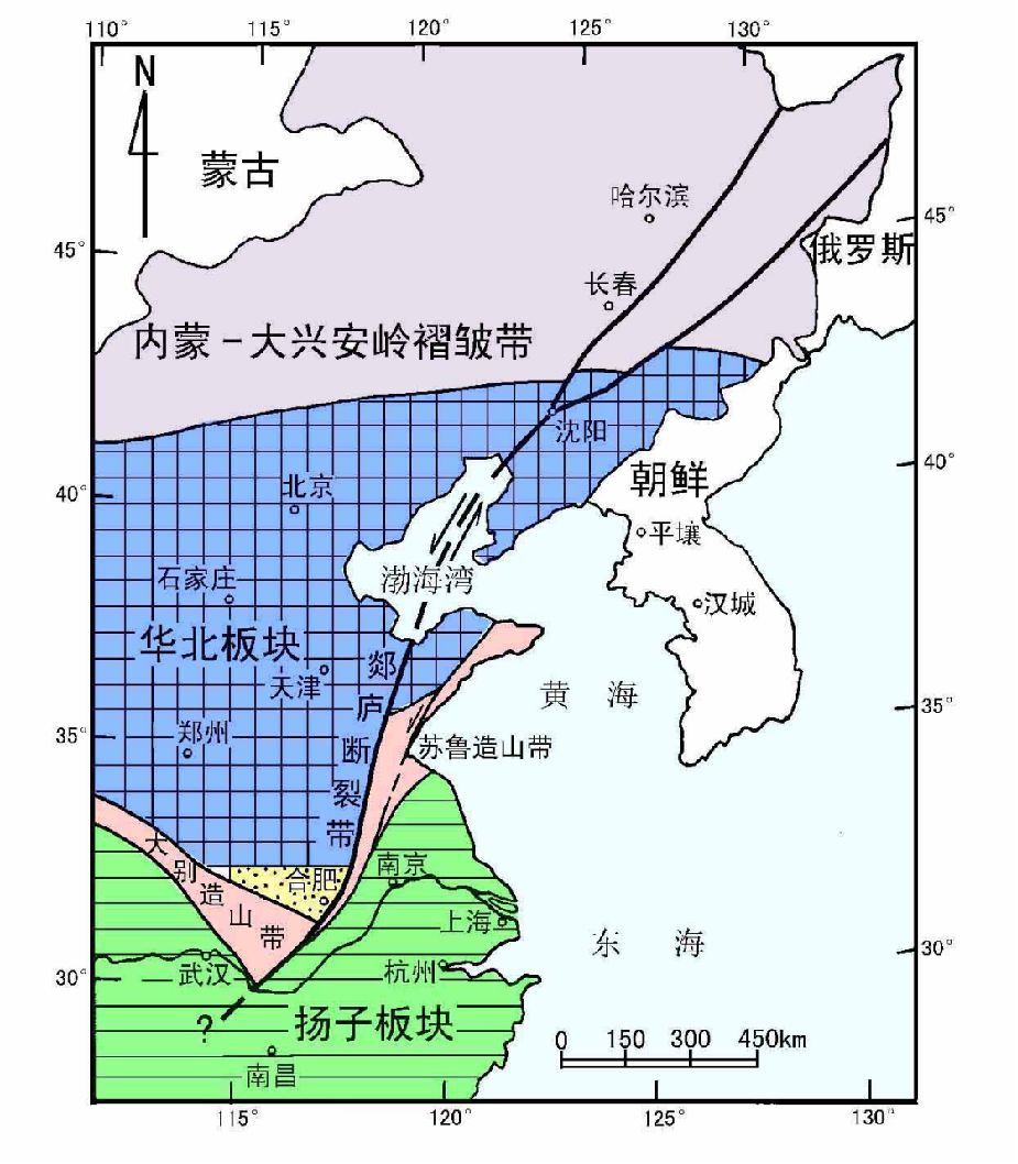 郯庐断裂带地图图片