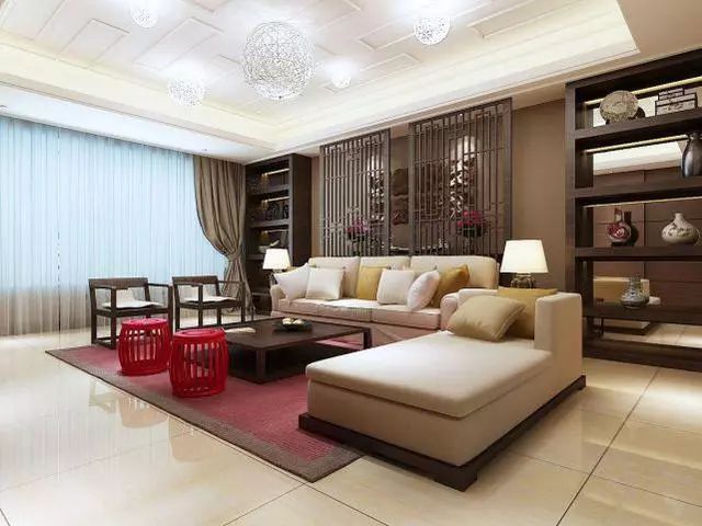 中式客厅沙发背景墙设计这样刚刚好儒雅又时尚