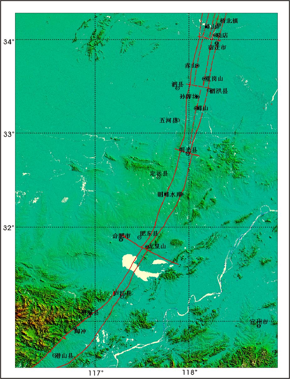 郯庐断裂带地图图片