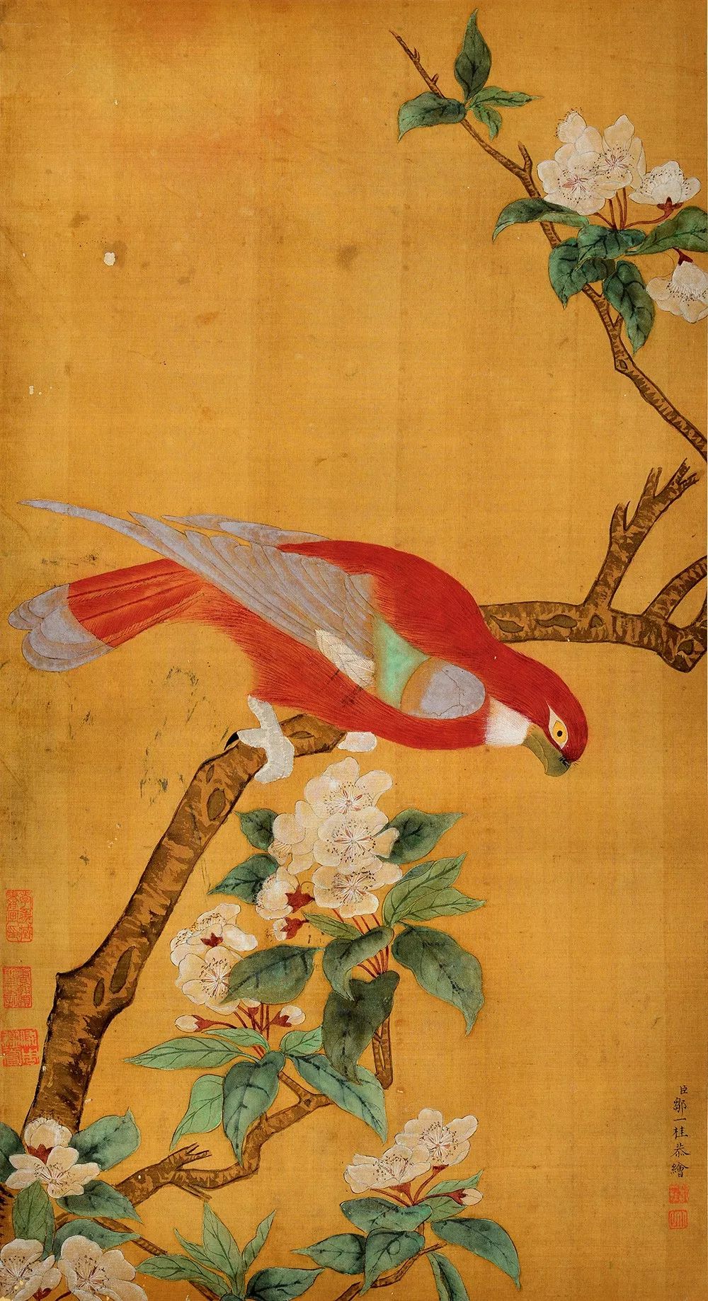 桃花春鸟任伯年 桃花双禽赵叔孺 桃花幽禽图司徒奇 桃花双鸟司徒奇