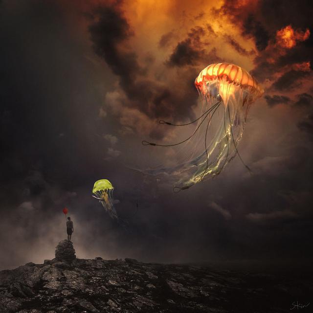 黑暗和超现实主义照片,惊叹作者的空间想象力,很不可思议.