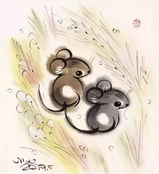韩美林画鼠,萌动可爱
