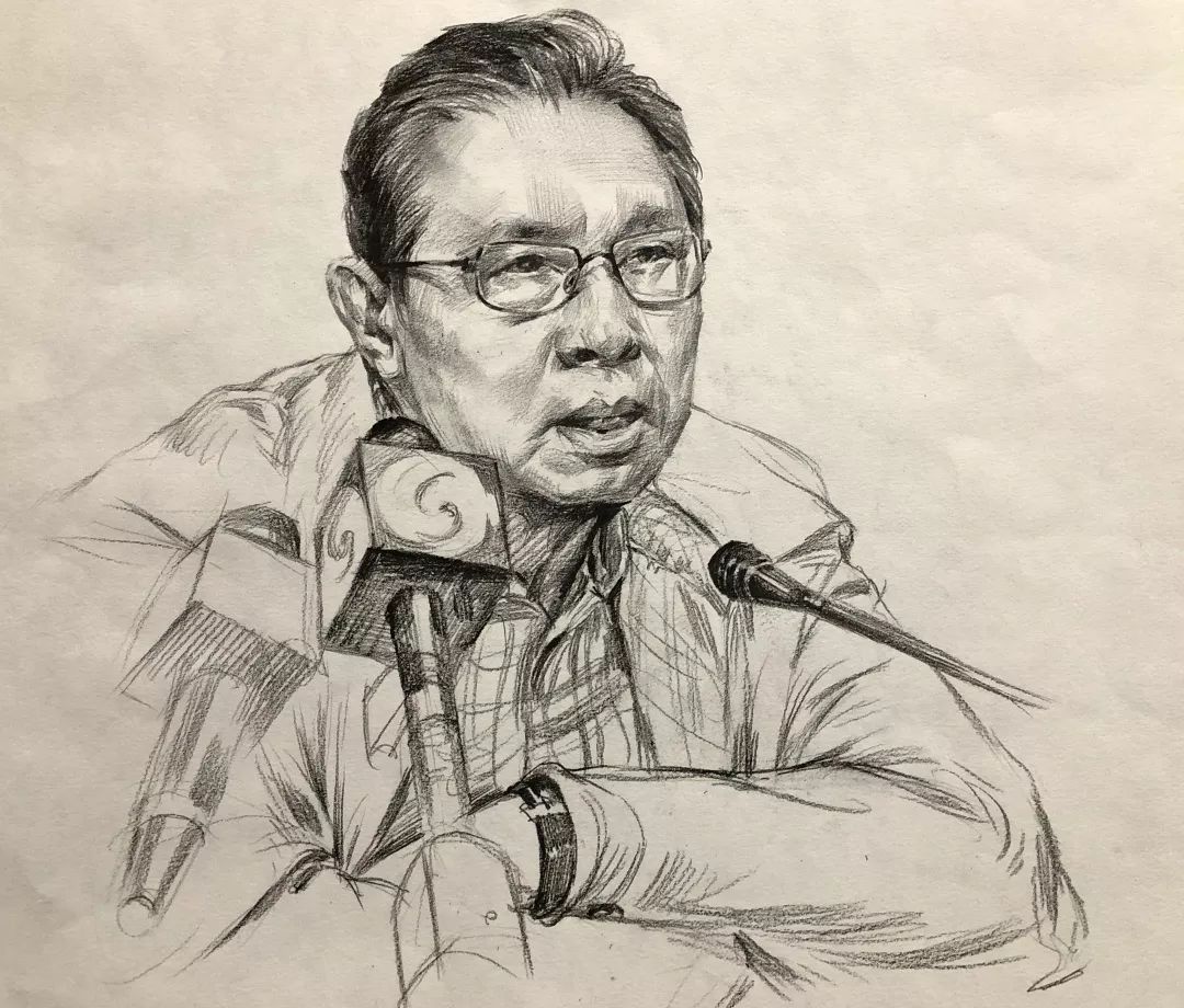 王龙_● 《最可爱的人》 水彩 许宝哲_● 《致敬李文亮医生》 素描