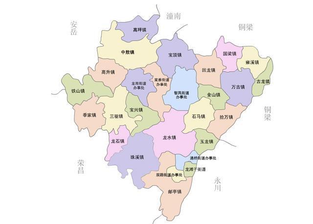 行政区划地图)龙水镇:该镇是大足区城镇规模最大的镇,即便放到重庆市