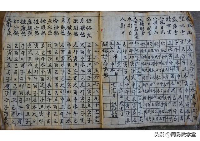 择日择吉日课手抄本日课神煞速查表比万年历都好用的速查表