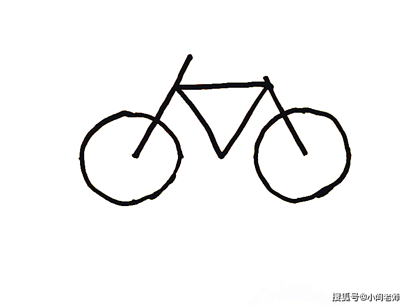 第四步:最后画自行车的车把和车座小闫老师工作室是一个专注于儿童