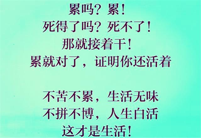 不苦不累人生无味