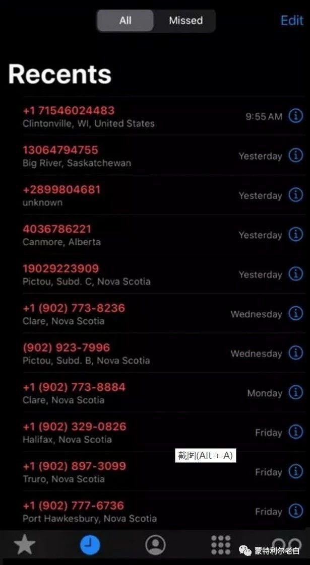 陌生的国外电话号码