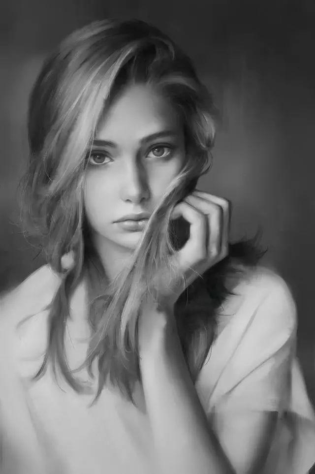 素描欣赏中国台湾画师笔下的性感女神精致传神