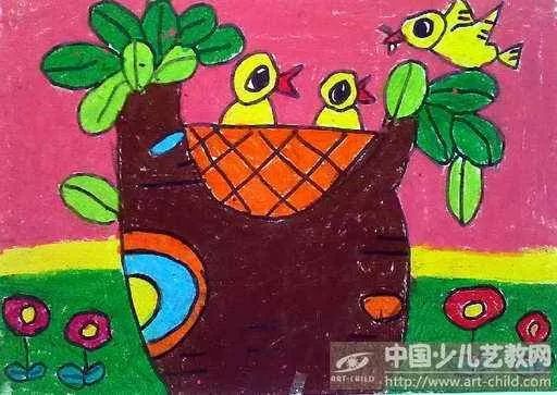 小朋友画笔下的鸟巢
