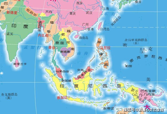 东南亚国家地图高清图片