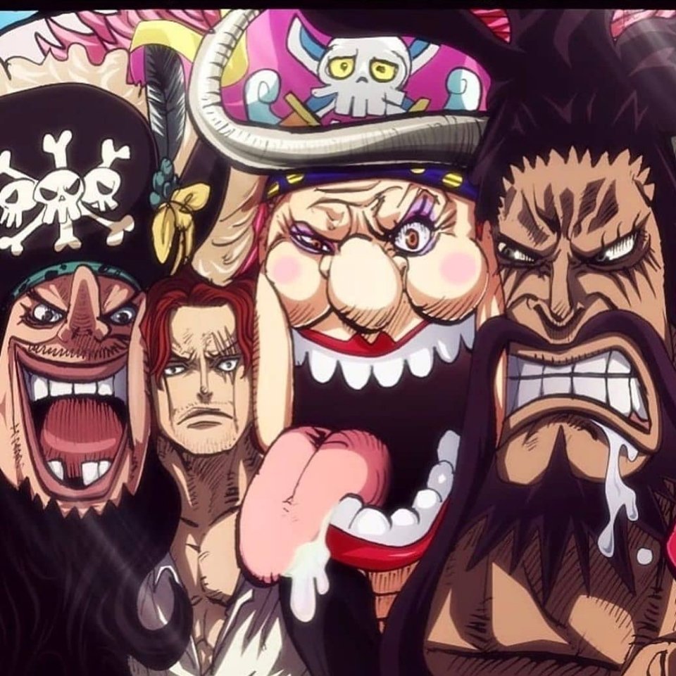 四皇都是相互敌对的,像现在这样脸贴脸合照真是太难得了.