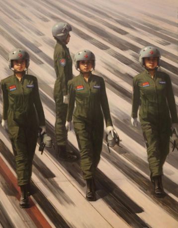 《出发-共和国首批战斗机女飞行员》200*150cm 2014年《巾帼铁翼》160