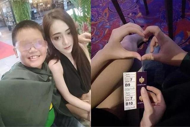现在的小学生有多早熟?约美女模特一起看电影,还送出苹果手机_孩子