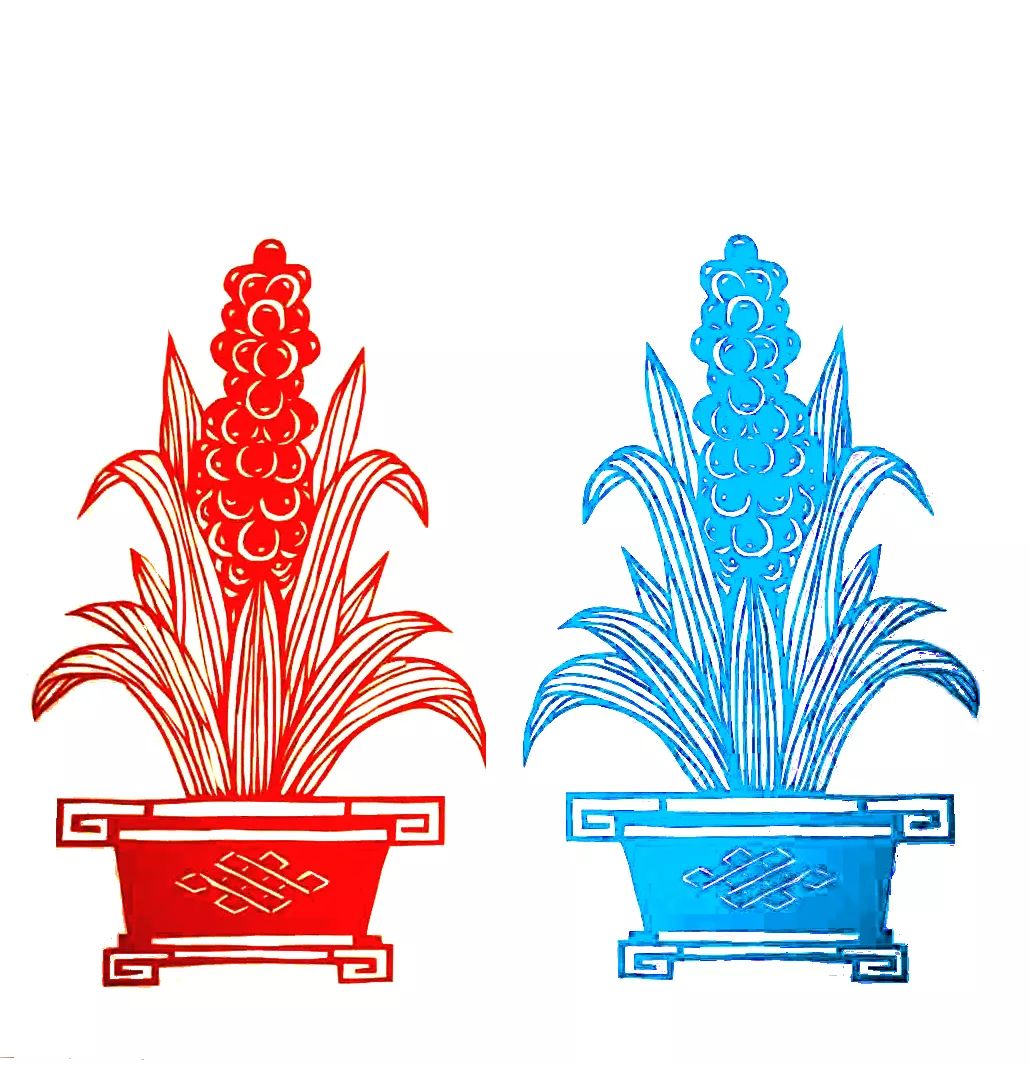 安丘县级非遗项目剪纸传承人张玲玲作品《万年青》《鼠年福寿》