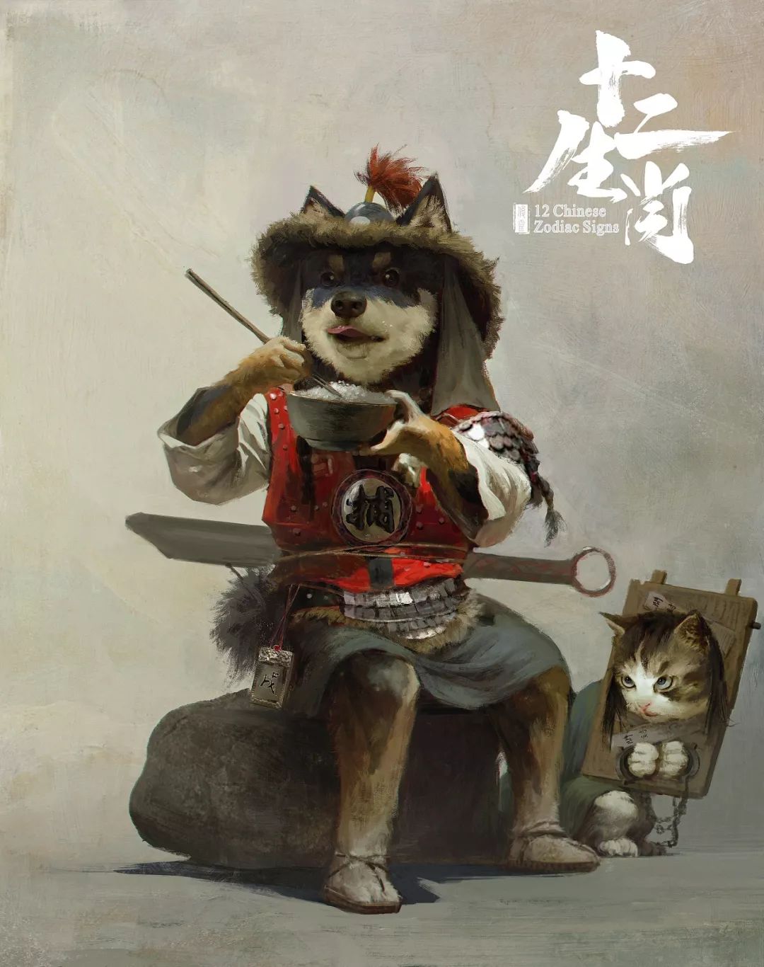 原创拟人版的十二生肖萌狗哈士奇会抓猫太可爱了